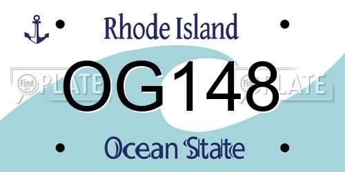 OG148 Rhode Island License Plate