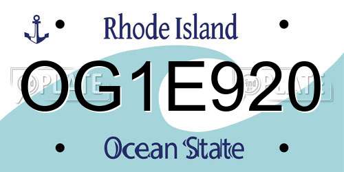 OG1E920 Rhode Island License Plate