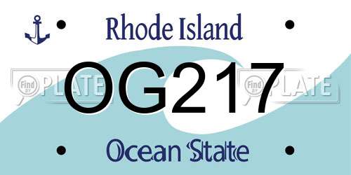 OG217 Rhode Island License Plate