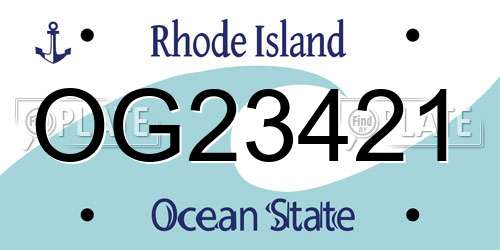 OG23421 Rhode Island License Plate