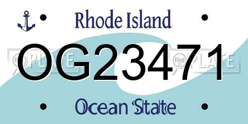 OG23471 Rhode Island License Plate