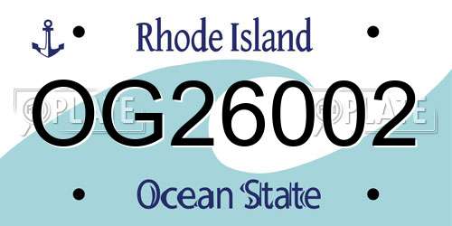 OG26002 Rhode Island License Plate