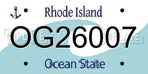 OG26007 Rhode Island License Plate