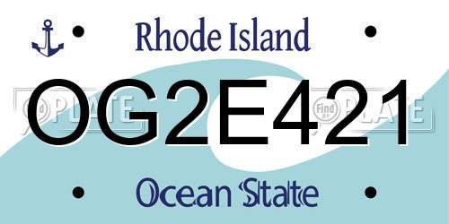 OG2E421 Rhode Island License Plate