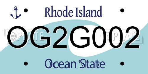 OG2G002 Rhode Island License Plate