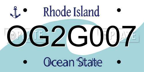 OG2G007 Rhode Island License Plate
