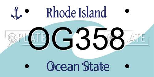 OG358 Rhode Island License Plate