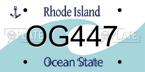 OG447 Rhode Island License Plate