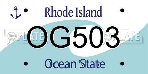 OG503 Rhode Island License Plate