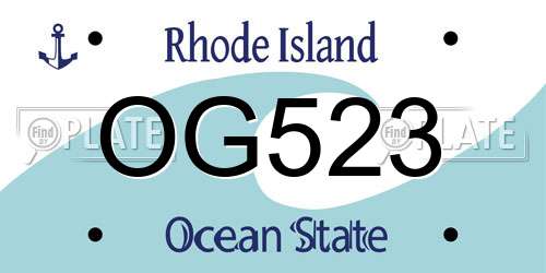 OG523 Rhode Island License Plate