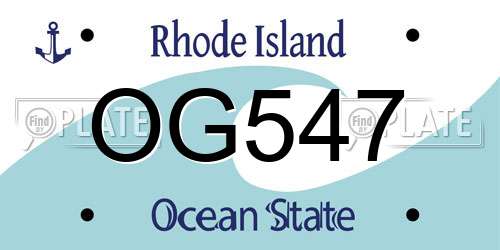 OG547 Rhode Island License Plate