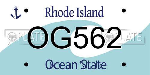OG562 Rhode Island License Plate