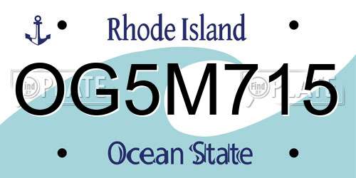 OG5M715 Rhode Island License Plate