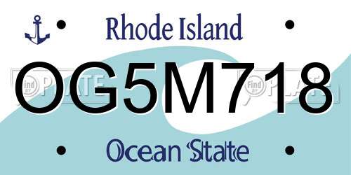 OG5M718 Rhode Island License Plate