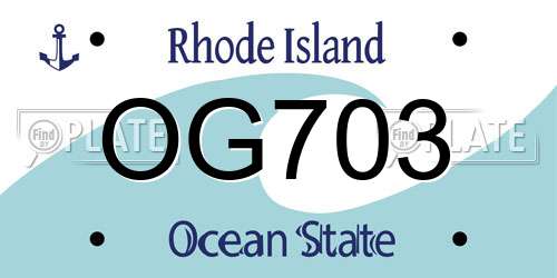 OG703 Rhode Island License Plate
