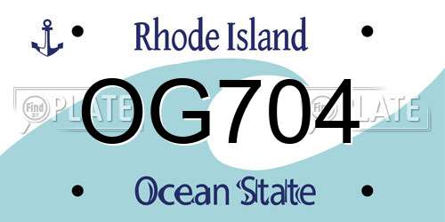 OG704 Rhode Island License Plate