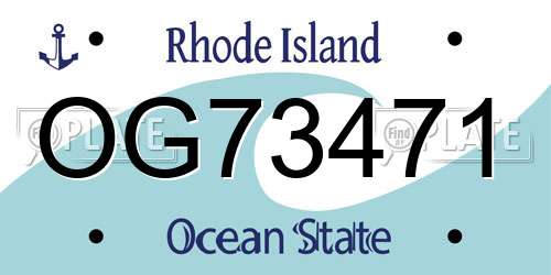 OG73471 Rhode Island License Plate