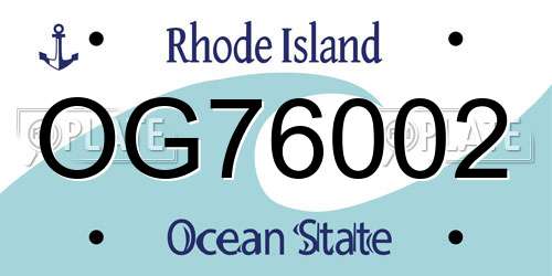 OG76002 Rhode Island License Plate