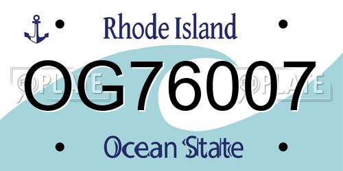 OG76007 Rhode Island License Plate