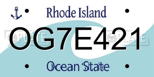 OG7E421 Rhode Island License Plate
