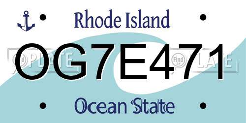 OG7E471 Rhode Island License Plate