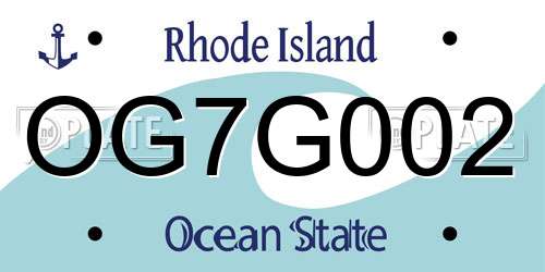 OG7G002 Rhode Island License Plate