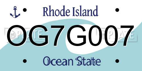 OG7G007 Rhode Island License Plate