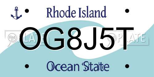 OG8J5T Rhode Island License Plate