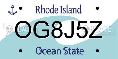 OG8J5Z Rhode Island License Plate