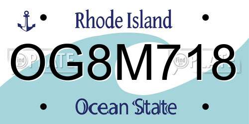 OG8M718 Rhode Island License Plate