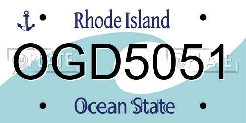 OGD5051 Rhode Island License Plate
