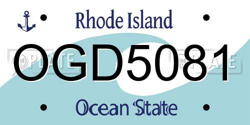 OGD5081 Rhode Island License Plate