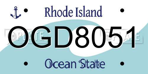 OGD8051 Rhode Island License Plate