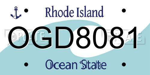 OGD8081 Rhode Island License Plate