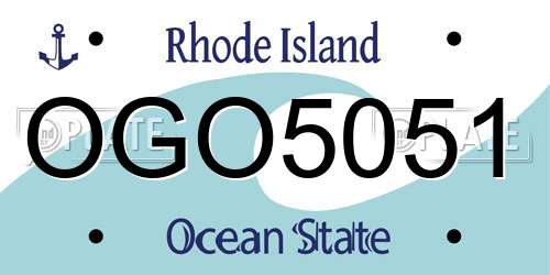 OGO5051 Rhode Island License Plate