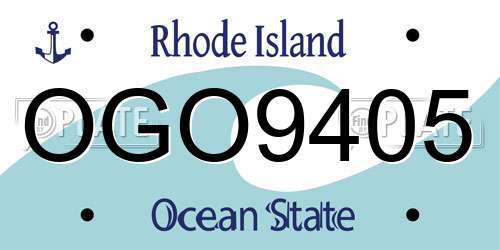 OGO9405 Rhode Island License Plate