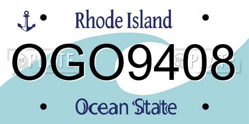 OGO9408 Rhode Island License Plate