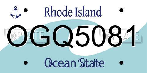 OGQ5081 Rhode Island License Plate