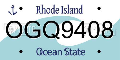 OGQ9408 Rhode Island License Plate