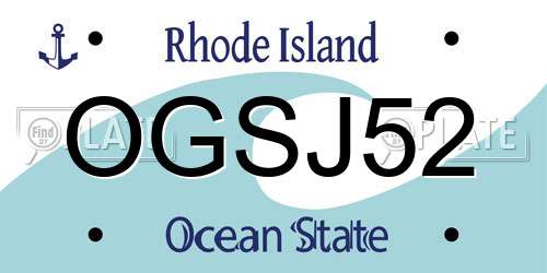 OGSJ52 Rhode Island License Plate