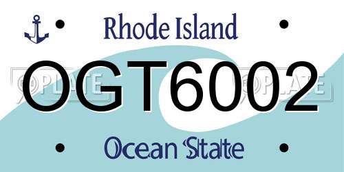 OGT6002 Rhode Island License Plate