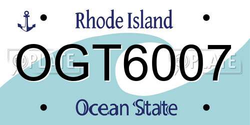 OGT6007 Rhode Island License Plate