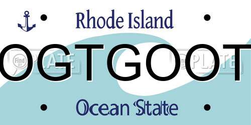 OGTGOOT Rhode Island License Plate