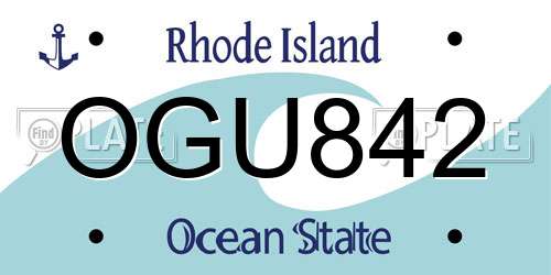 OGU842 Rhode Island License Plate