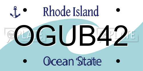 OGUB42 Rhode Island License Plate