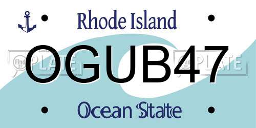 OGUB47 Rhode Island License Plate