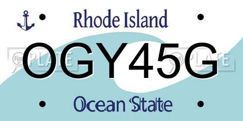 OGY45G Rhode Island License Plate