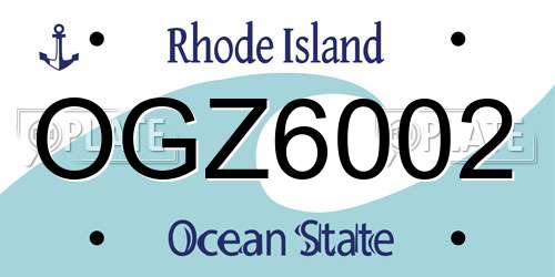 OGZ6002 Rhode Island License Plate