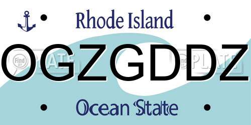 OGZGDDZ Rhode Island License Plate