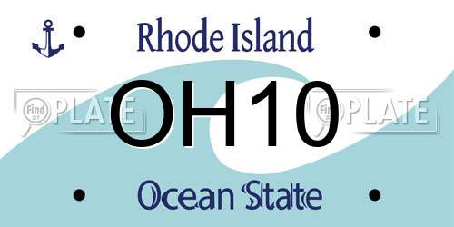 OH10 Rhode Island License Plate
